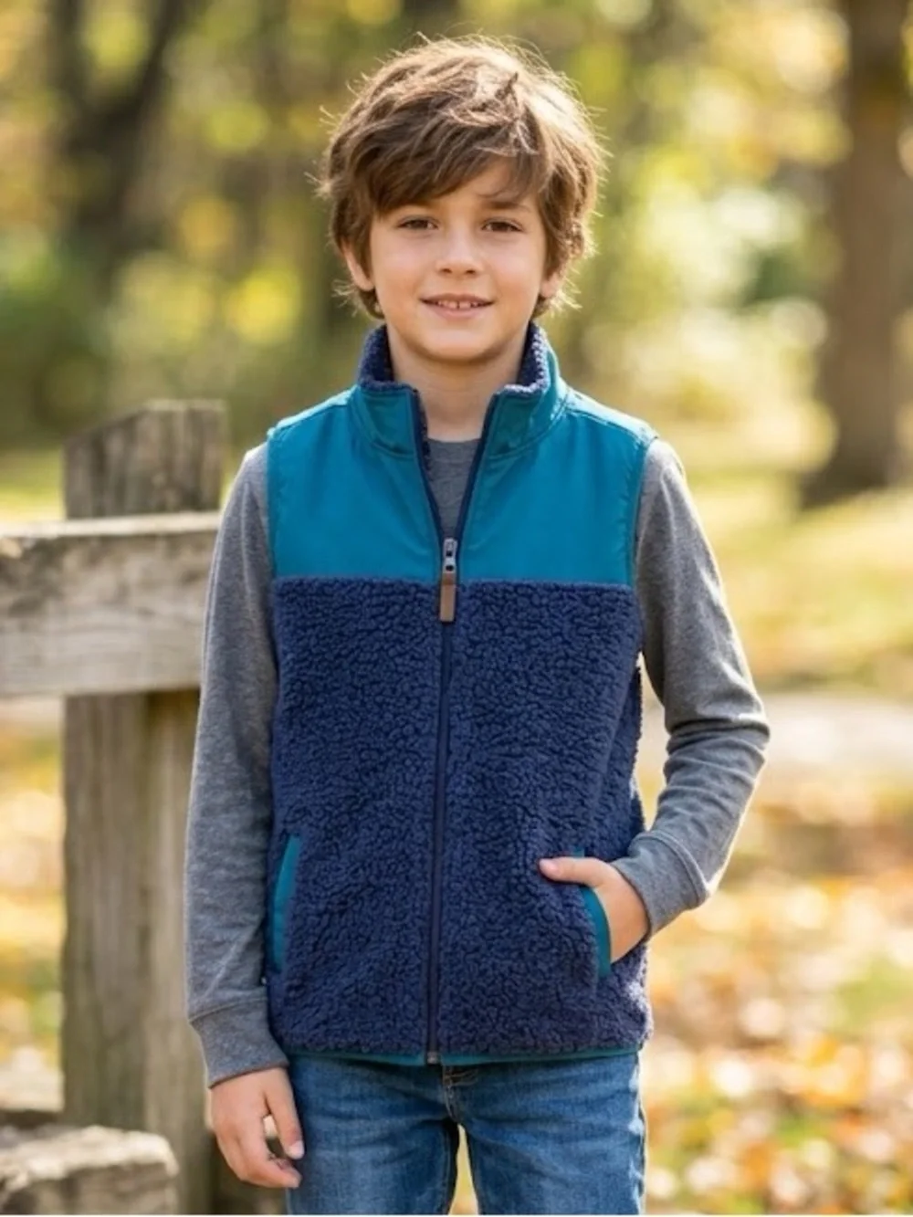 Carter's Teal and Navy Sherpa Fleece Vest